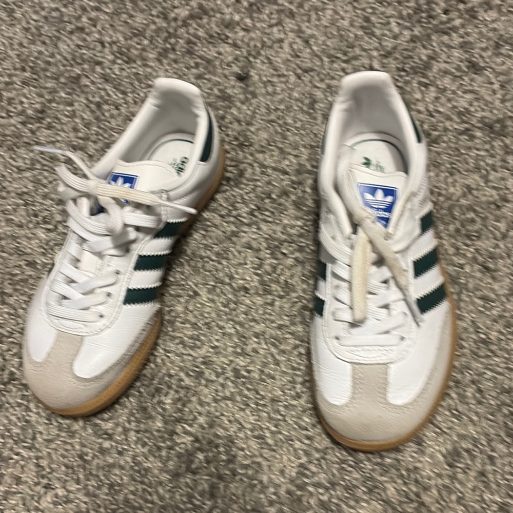 Adidas White and Green Sneakers
